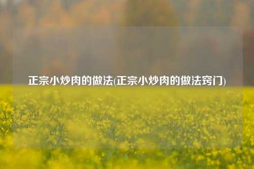正宗小炒肉的做法(正宗小炒肉的做法窍门)