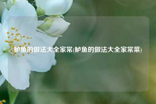 鲈鱼的做法大全家常(鲈鱼的做法大全家常菜)